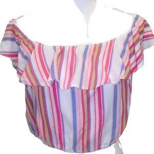 Toxik 3 Off The Shoulder Ruffle Crop Top Size XL